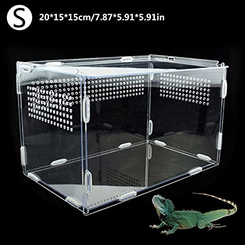 WOTEG Reptiel voeden doos fokken doos,Draagbare acryl transparante insecten habitat Terrarium geval voor mini huisdier… - Afbeelding 5