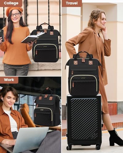 Image of LOVEVOOK Laptop Backpack for Women, 15.6 inch Waterproof Nurse Bag Teacher Work Backpack Purse for Women, Travel Computer Backpack for College Office Business Ladies