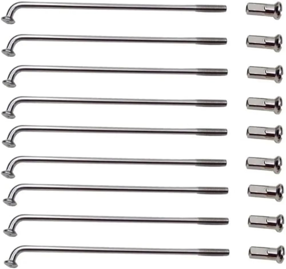 QHQKR 12G Electric Bike Spokes 2.6mm Diameter 20/40pcs Silver Steel Motorcycle Wheel Tire Spokes with Nipples 45-306mm J Bend Bicycle Spoke for E-Bike Tricycle Motorcycle (210mm Silver,40pcs)