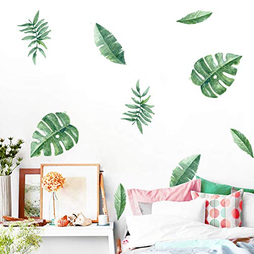 Hoyoyo 24 Pcs Palm Leaf Wall Sticker Wall Decals, Diy Removable Tropical Plants Decoration Study Room Bedroom Sofa Classroom Kids Room Nursery Wall Sticker #TOP4