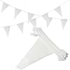 Uelfbaby 50 Feet White Pennant Banners Flags String With 38 Pcs Triangle Flag Bunting for Party Decorations, Grand Opening, Kids Birthday Party Hanging Decoration