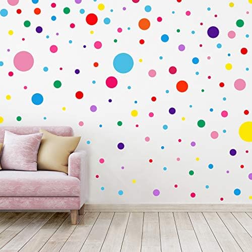 264 Pieces Polka Dots Wall Sticker Circle Wall Decal for Kids Bedroom Living Room, Classroom, Playroom Decor Removable Vinyl Wall Stickers Dots Wall Decals (12 Farben)