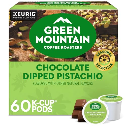 Image of Green Mountain Coffee Roasters Chocolate Dipped Pistachio, Single-Serve Keurig K-Cup Pods, 6 Boxes of 10 (60 Count Total)