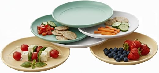 All Time Treats Round Plates Set of 6 | BPA Free | Food Grade Safe | Microwave &amp; Dishwasher Safe | for Dinning &amp; Gifting |