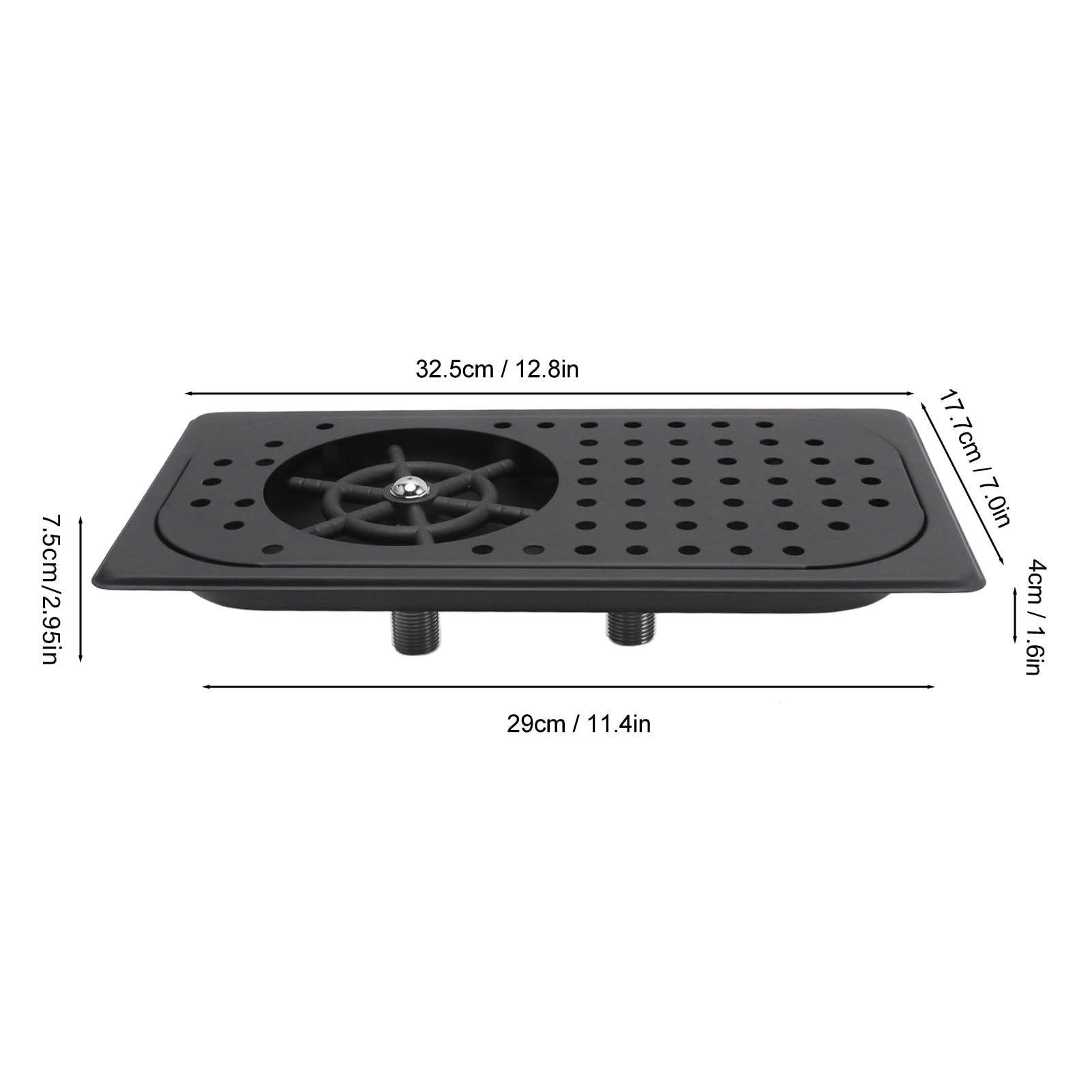 Rinceuse de Pichet, Barre de Verre, évier en Verre, Bac d'égouttage, Nettoyage de Buse Multi-angles pour café et Restaurant pour café et Restaurant (un noir)