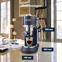 De'Longhi Dedica Style - Perfetto Kompakte Siebträgermaschine Espressomaschine mit Tasten, manuellem Milchaufschäumer für Espresso und Cappuccino, ESE Pad geeignet, 15cm breit, Blau (EC685.BL) – Ansicht 9
