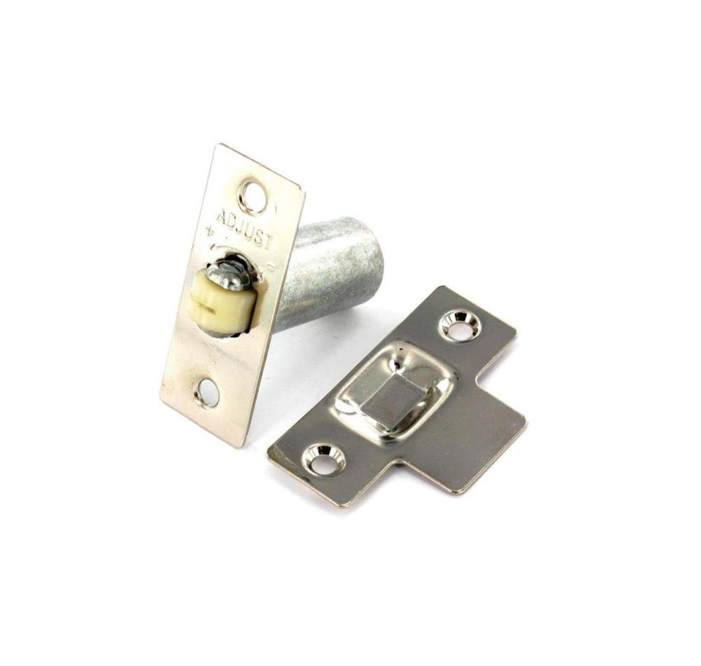 Nickel Adjustable Roller Catch with Strike Plate