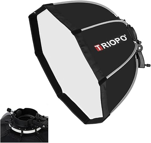 Triopo KX90 Soft Box 35.4in90cm Octágono Paraguas Fotografía Softbox para Godox V1 AD200Pro Cabeza Redonda Flash Speedlite Speedlight Soft Box