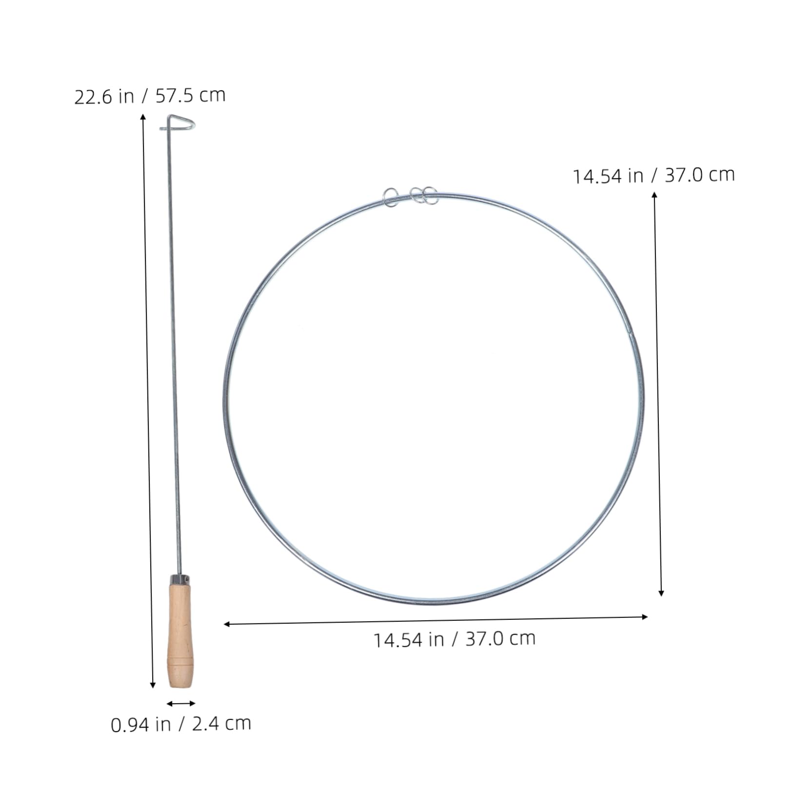 SUPVOX Wood Iron Rolling Hoop Toy for Teens Chinese Traditional Boys and Girls Exercise Hoop Balance Trainer Plaything