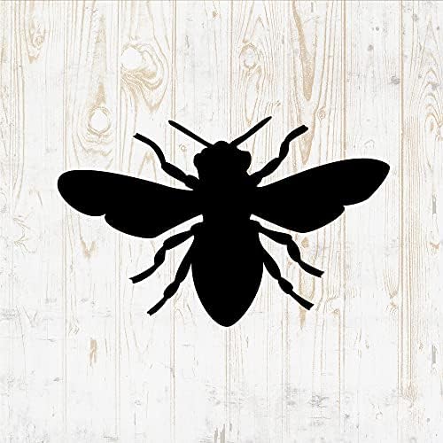 6 in Bee Sticker - Bumblebee Kind Honey Comb Queen Flower - Vinyl Decal for Wall Car Home Bike Bottle Phone Laptop DWSV834