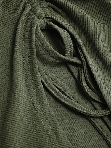 CIDER Rib Button Drawstring Midi Dress4