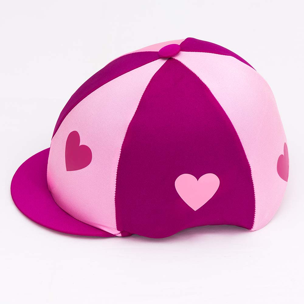 Luvponies Riding Hat Silk Hearts Design Pink