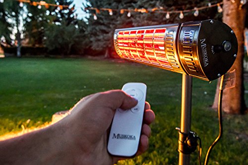 1500 Watt Gold Coated Tungsten Quartz Infrared Heater Remote Controlled Patio Heater/On Off/ High /Low/Med #TOP2