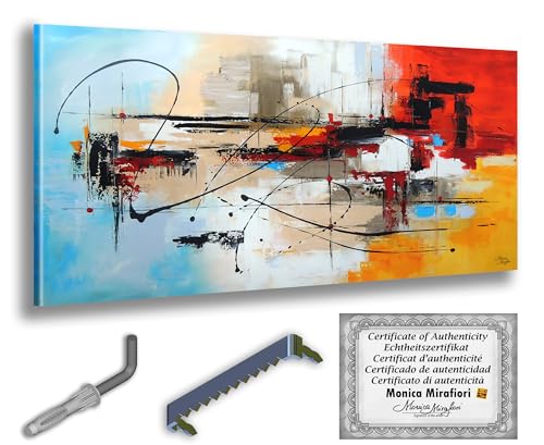 Monica Mirafiori I 120x60 cm I Tableau Peint à la Main I Modèles Tableau I Peintre Moderne I Tableaux Peintures I Toile sur Cadre en Bois