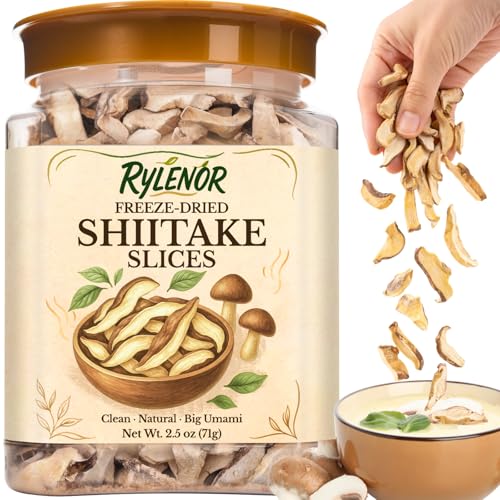 2.5 oz Freeze-Dried Shiitake Mushrooms – 5mm Sliced – Ramen