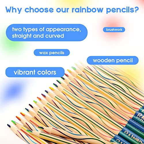 Theast 30 Pieces Rainbow Colored Pencils, 4 Color In 1 Rainbow Pencils For Kids, Assorted Colors For Drawing Coloring Sketching Pencils For Drawing Stationery, Kids Gifts, Bulk, Pre-Sharpened #TOP3