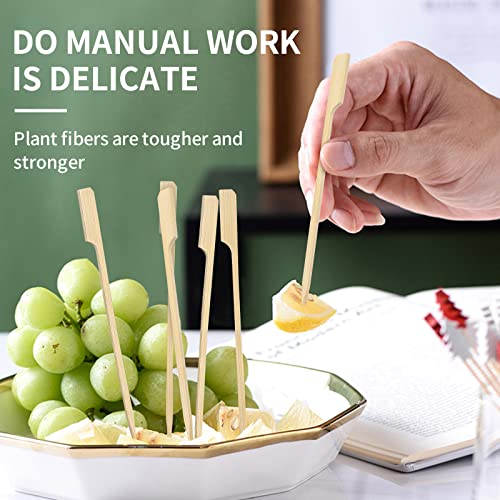 6 Inch 800Pcs Bamboo Wood Wooden Paddle Picks Skewers For Cocktail, Appetiser, Cast Iron Grilling, Yakitori, Shabu Shabu, Hot Pot, Fruit Kabobs, Sandwich, Barbeque Snacks #TOP4