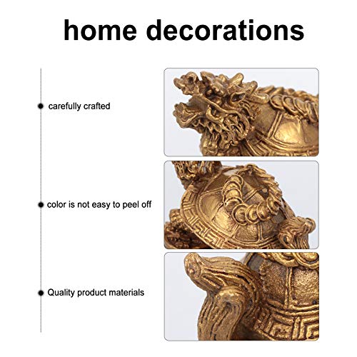 FAVOMOTO Dragão Tartaruga Estátua Escultura Estatueta de Bronze Antigas Moedas Chinesas Feng Shui Ri