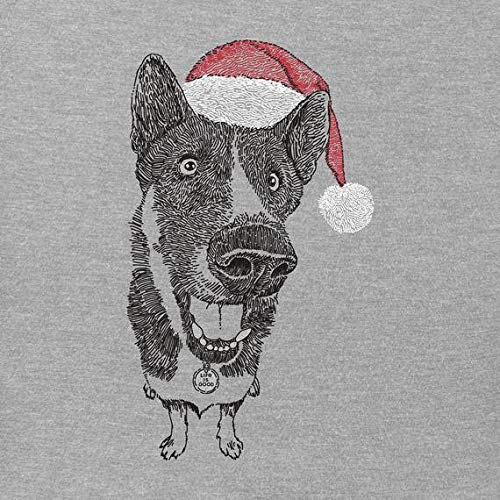 Life is Good Womens Long Sleeve Crusher Holiday Graphic V-Neck T-Shirt, Christmutt Heather Gray, Large