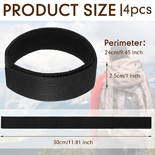 Image of JaGely 2 Pairs Black Boot Blousers Elastic Boot Straps Bands Blousing Straps Ankle Hook and Loop for Hunting Hiking Cycling