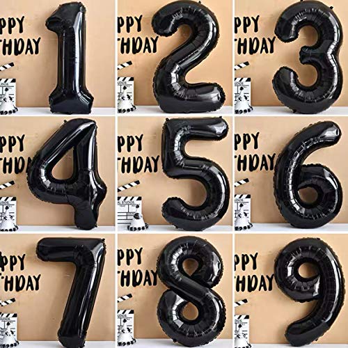 40 Number Balloons Black Giant Jumbo Big Large 40 Foil Mylar Helium Number Balloons Black 40Th Birthday Party Decorations Supplies 40 Anniversary Events For Women Men #TOP3
