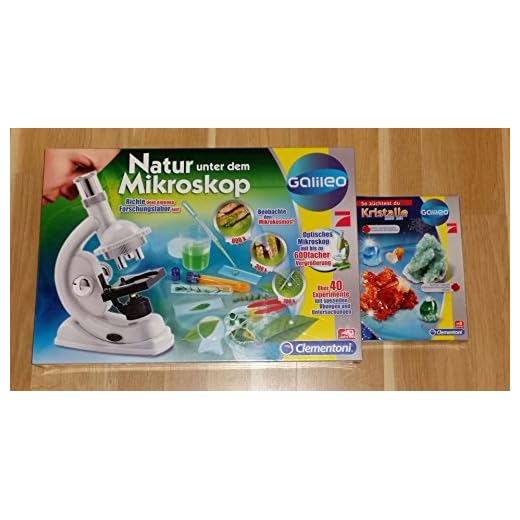 Clementoni 69804 Natur unter dem Mikroskop, Galileo Experimentierkasten + Kristalle selbst züchten Mini Set 69936.0 Galileo IK