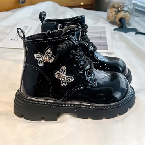 Toddler Girls' Lace Up Combat Boot Kids Glitter Waterproof Anti Slip Soft Sole Ankle Boots with Side Zipper2