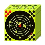ATFLBOX 8 Inch Splatter Adhesive Bullseye Fluorescent Yellow Shooting Target Stickers, Shooting...