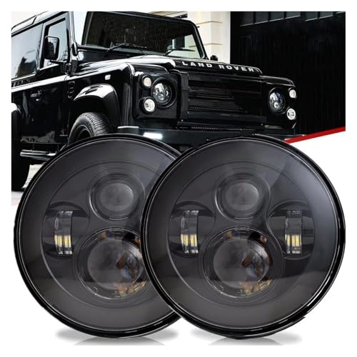 Phares LED Ronds 7 Pouces Résolution Éclairage Faible pour Defender 90 110 Feux - 3