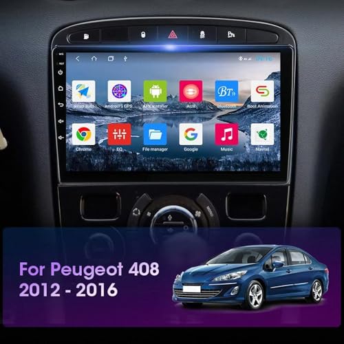 Pantalla de coche para Peugeot 408 con Android Auto para viajar en familia 2