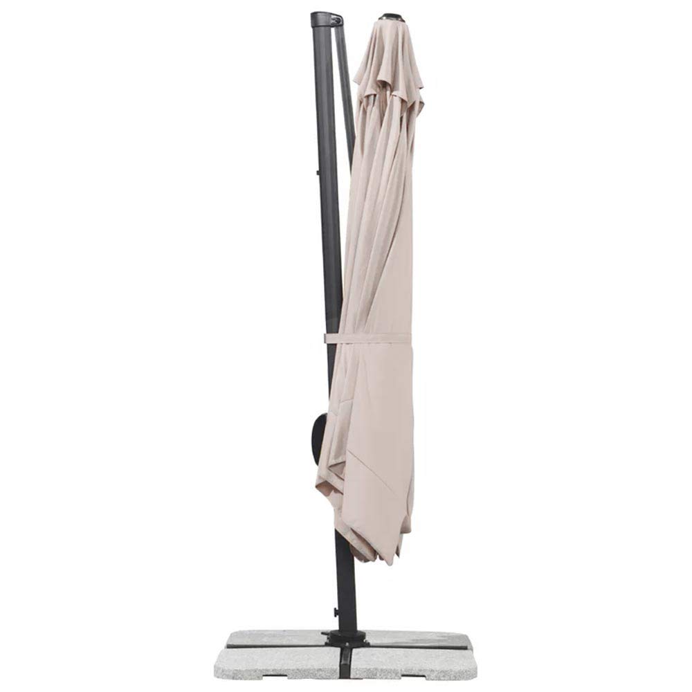 BAKAJI Ombrellone da Giardino Decentrato con parasole Inclinabile Palo in Alluminio Rotazione 360° Base a Croce Arredamento Esterno Gazebo Piscina Giardino Terrazzo Colore Ecru