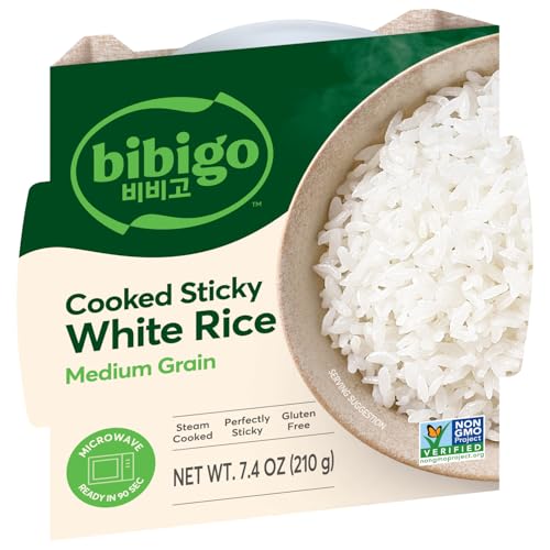 bibigo Korean Style Cooked Sticky White Rice Bowl, 1 bowl - 7.4 oz