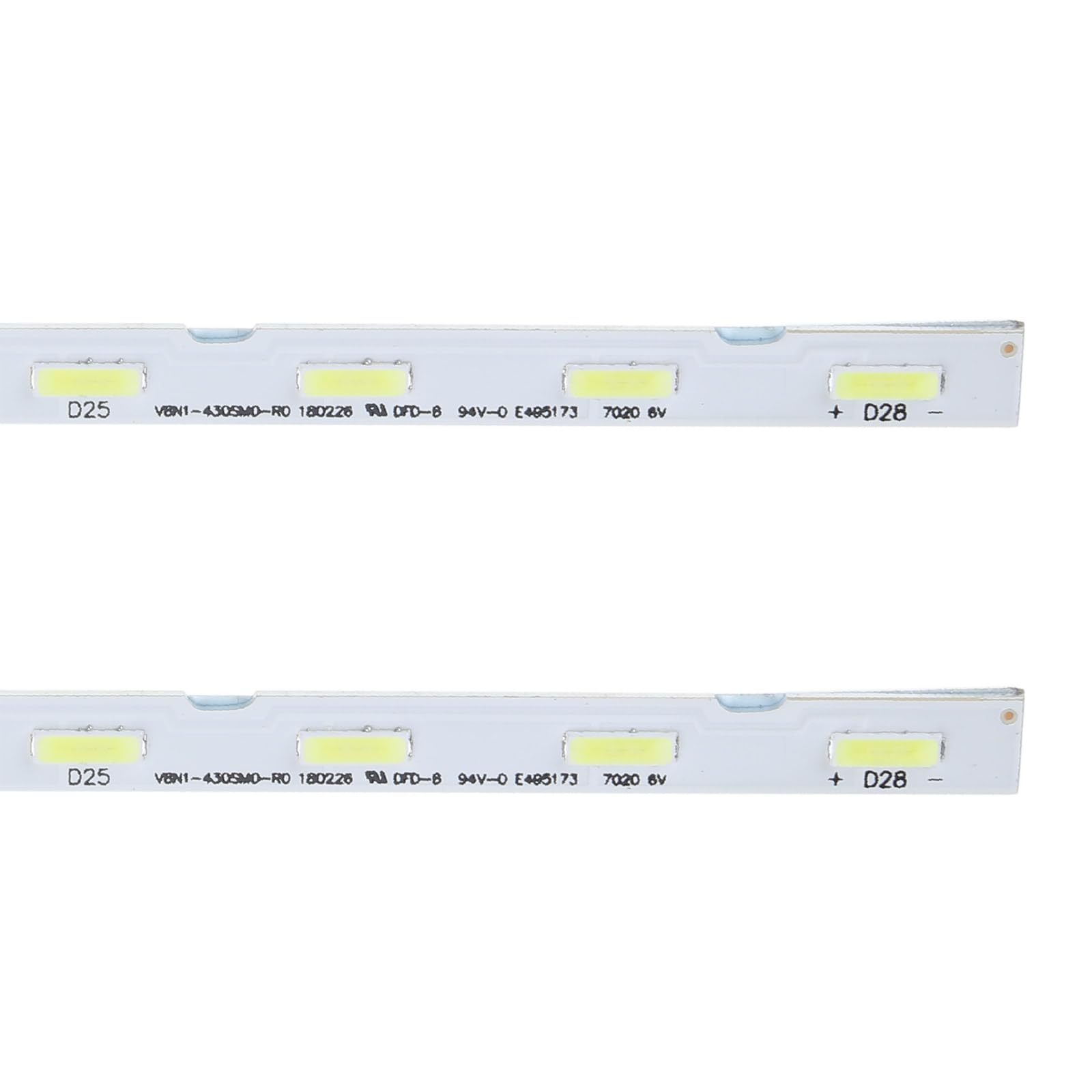 2 unidades de tiras LED retroiluminadas UA43NU7100 UE43NU7092 UE43RU7400 V8N1-430SM0-R0 LED 462 mm