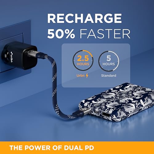 Image of URBN 10000 mAh Lightning Nano Slim Power Bank-Payal Singhal Edition (Blue) with Desingner Cable