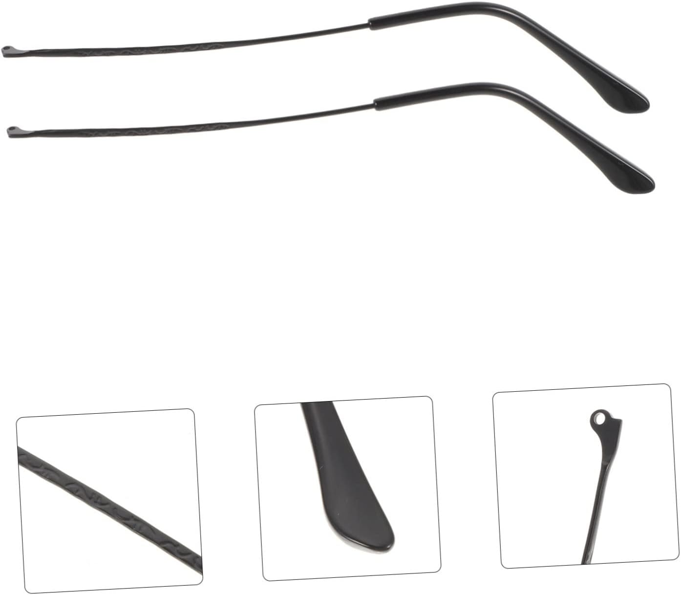 Ipetboom 4pairs Metal Eyeglasses Arms Replacement Non- Temples for Glasses Repair Compatible Sunglasses Easy to Install