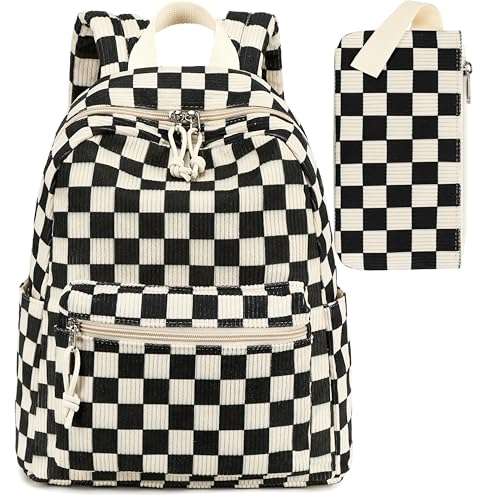 LEDAOU Mini Backpack Set Fashion Bookbags with Purse Wallet Cute Backpack Set for Women Teens School Travel Bag