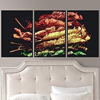 3 Piece Framed Canvas Wall Art Abstract Industrial Modern Art Multicolor Patterns Canvas Prints Home Artwork Decoration for Living Room,Bedroom - 16