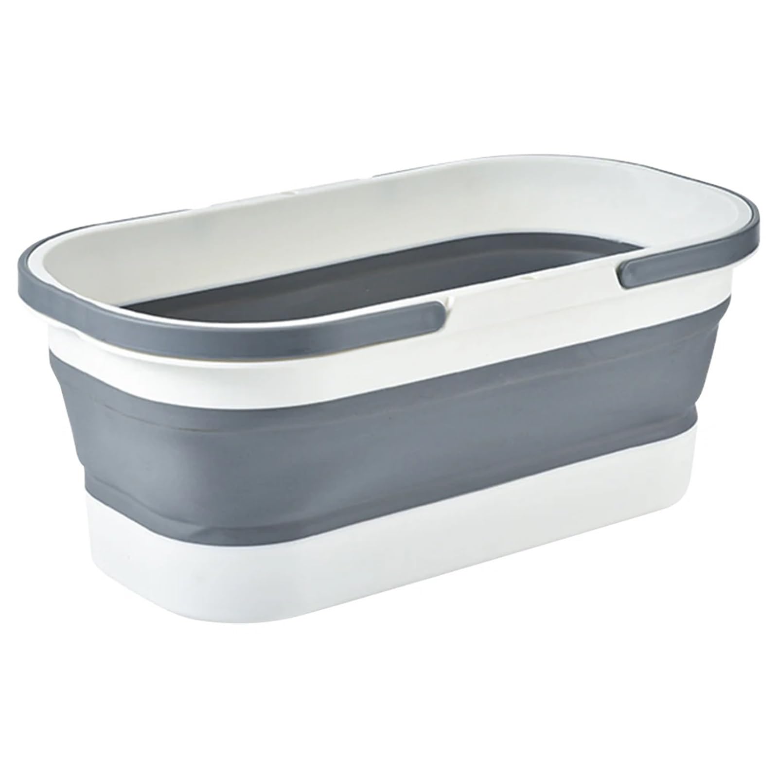 Seau Pliant de Grande capacité avec Roue, 1 pièce, Seau Pliable poignée permettant Gagner l'espace for Le Camping Voyage Pique-Nique pour Les Voyages La Randonnée(Grey)