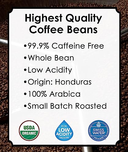 2LB Subtle Earth Organic Decaf - Swiss Water Process Decaf - Medium Dark Roast - Whole Bean Coffee - Low Acidity - Organic Certified by CCOF - 2 Pound Bag