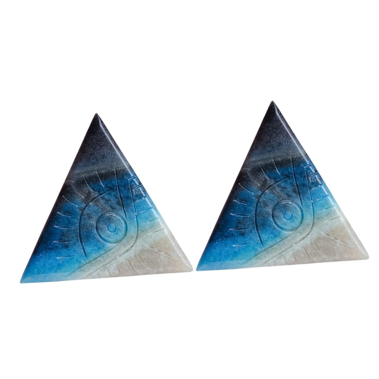 PRETYZOOM 2pièces Ornement Cristal Naturel Forme De Triangle avec Œil Malin Décoration Artisanale pour Bureau Et Maison Ambiance Élegante Et