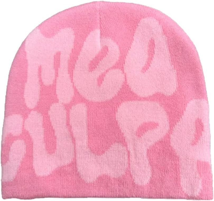 Y2K Beanies Spider Web Pattern Beanie Wool Knit Skull Cap Winter Streetwear Outdoor Hats for Women Man Teenagers