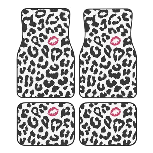 Alfombrillas para coche con estampado de beso y diseño animal anti-deslizamiento juego de 4 piezas