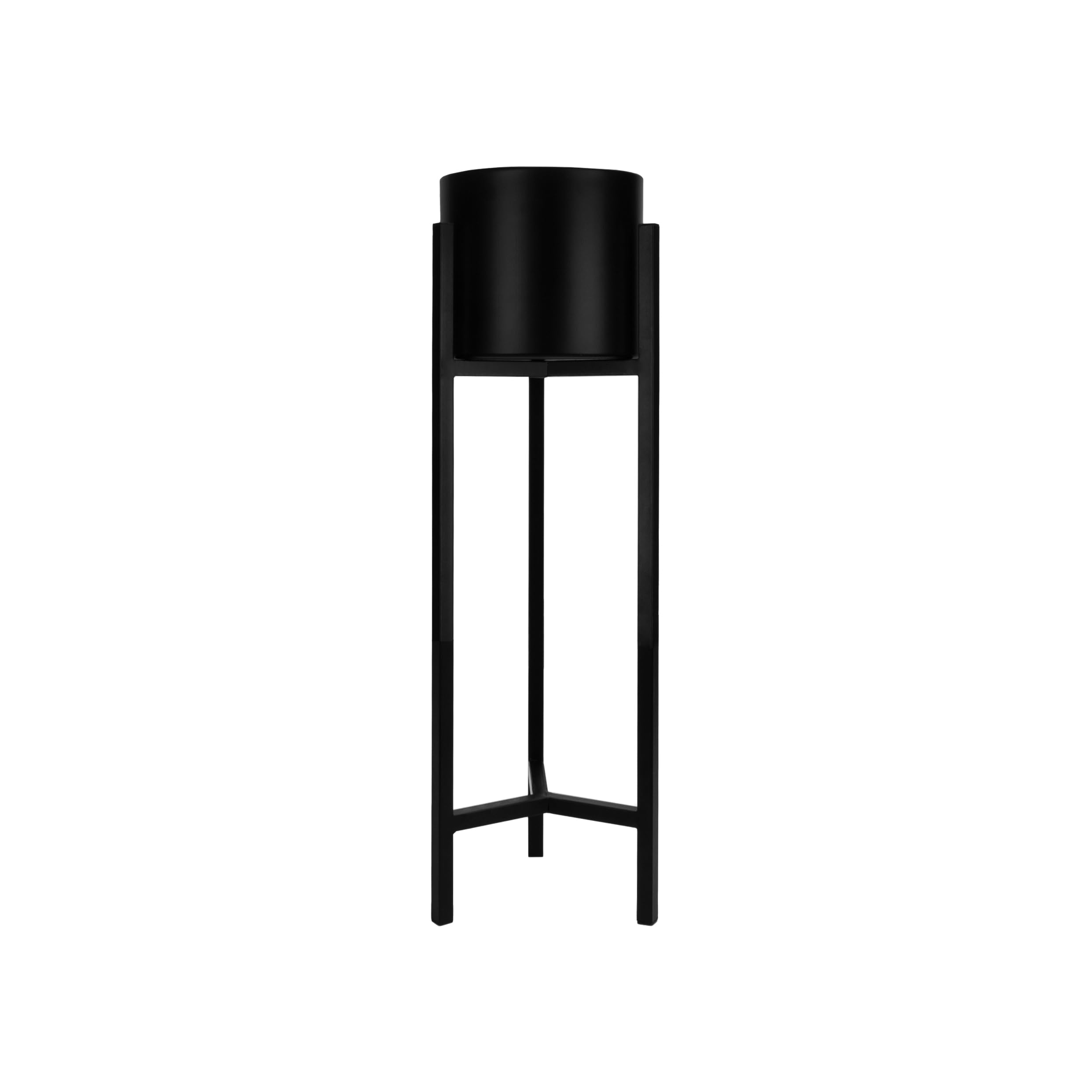 QUVIO Supporto per piante con vaso, fioriera, alto supporto per piante da interno, esterno, colonna pianta, supporto per fiori medio, sgabello in metallo, ripiano per piante - 22x22x75 cm