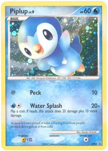 Amazon Com Pokemon Piplup Lv 9 Holo Dp03 Promo Foil Card Toys Games