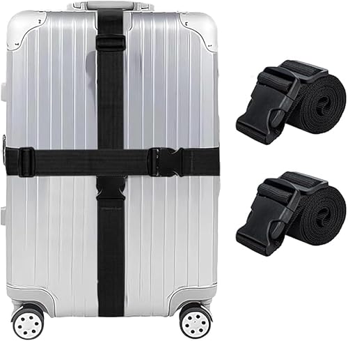 FDEETY Cinghie Bagaglio Regolabili Robuste Cinture Valigia Sicurezza Accessori Viaggio Lunghe 2 Metri Larghezza 50mm Fibbia Resistente