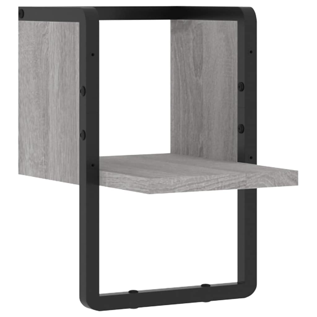 Étagère flottante pour salon et bureau, organisateur bois gris sonoma