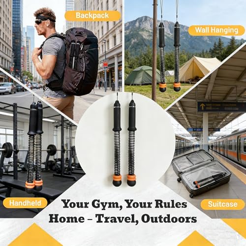 Ropeless Battle Ropes for Home Gym: 2PCS Upgraded Weighted Portable Cordless Battle Ropes for Strength Building, Workout, HIIT and Low-Impact Aerobic Training for Men & Women, Black 2 by UIFGVJH - Image 4
