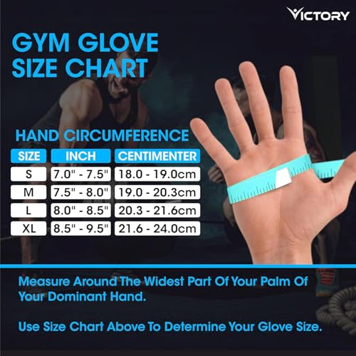 Image of Victory Power Gym Gloves for Men Workout Wrist Support Gym Gloves Weightlifting Gym Gloves for Women Breathable Gym Accessories for Men Workout Hand Gloves for Gym Women Gloves (M (7.5 inch - 8 inch))
