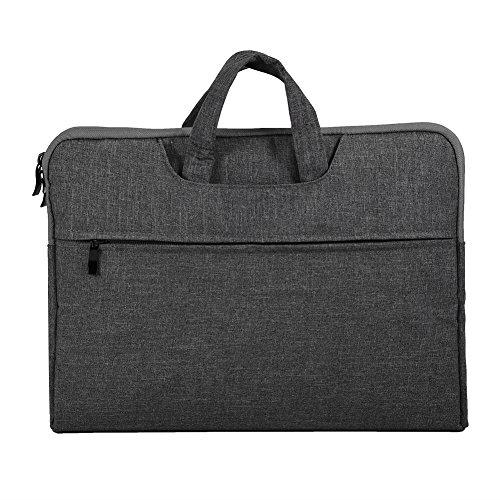 ASHATA Sac de Transport pour Ordinateur Portable Grande capacité Sac à Main à Double Fermeture éclair Sac de Transport Antichoc pour Ordinateur Portable de 13 Pouces(Gris foncé)