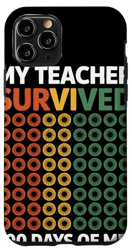 My Teacher Survived 100 Days of Me Rétro Pois Professeur Coque pour iPhone 11 Pro